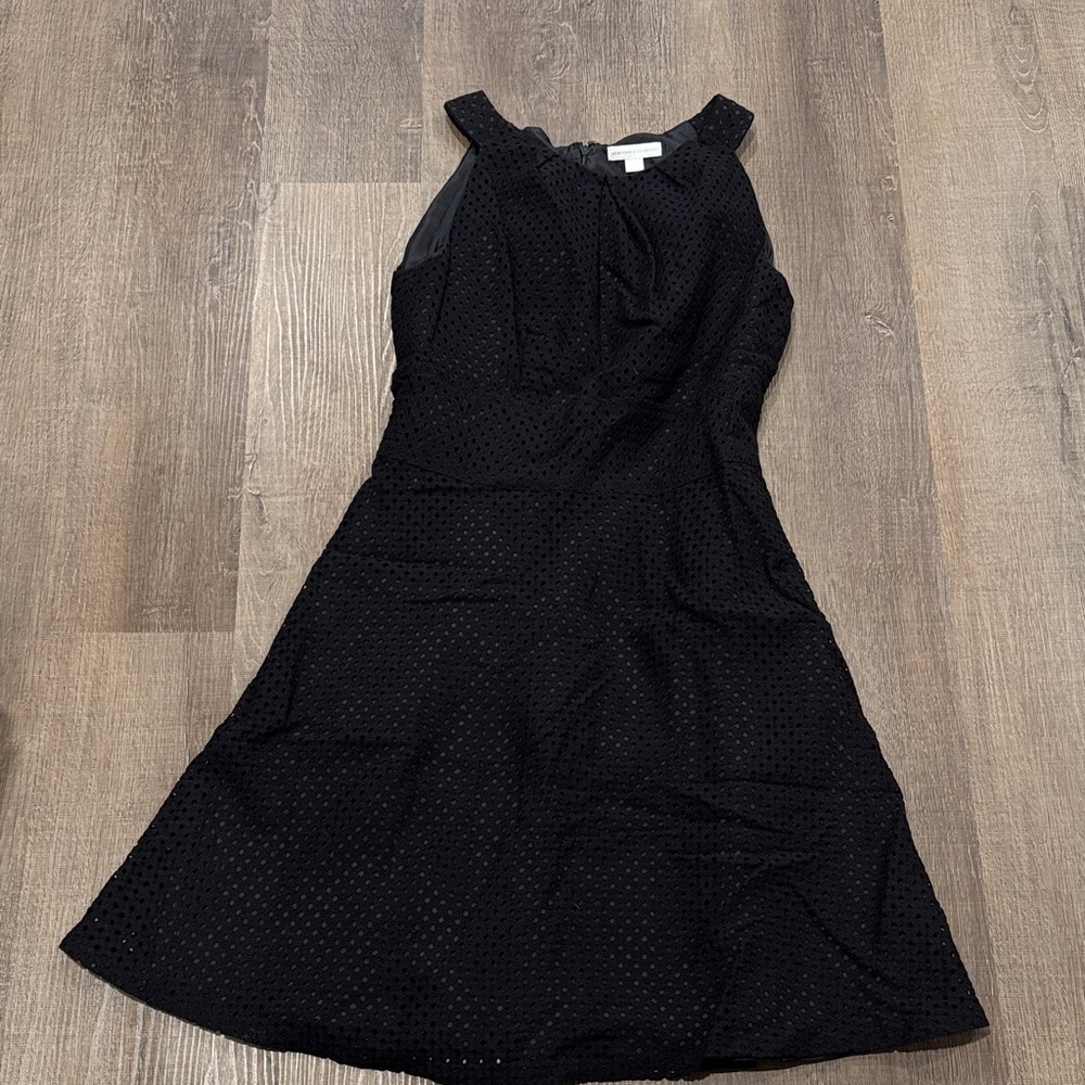 New York & Company Black Textured Mini Dress